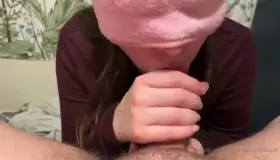 Even with cum sliding down his cock I can’t stop sucking. Who would like a turn with my mouth next?