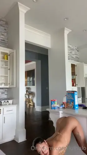 hot flexible babe fucks dildo