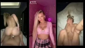 Busty blonde shaking booty