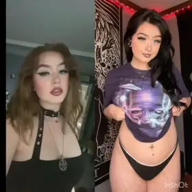goth mommy with big perky pierced tits