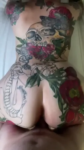 Hot doggy with a big jiggling tattooed ass