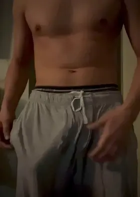 Massive Cock swinging in sweats