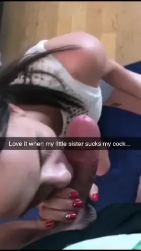 Little sister sucks brothers cock in front of family