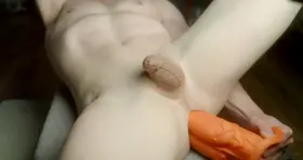 Deep anal penetration by dildo, belly bugle.