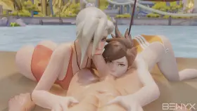 Tracer and Mercy oral threesome(Bewyx) [Overwatch]