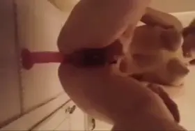 Wi[F]e filling her ass with a 12 inch dildo