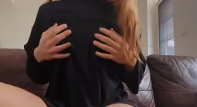 she's horny and home alone...