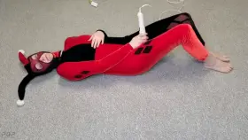 Got dressed up as Harley then put in mummification & made to cum. [F]