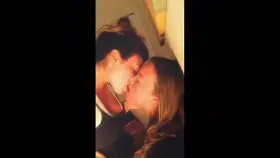 Kissing Lesbian Sensual Getting it on at Home Porn GIF by peterosar