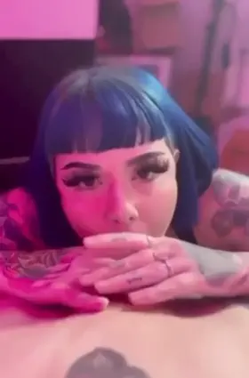 Blue hair sucks dick