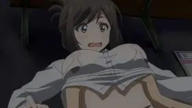 Boobs revealed after button breaks [Why the hell are you here, Teacher!?]