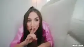 Abella Danger Sucks Off Her Step-Bro While the Family Watches a Movie