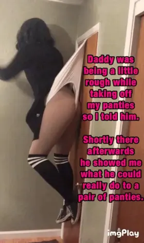 Sissy is given a wedgie for talking back to Daddy!