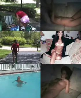 Pretty Latina - Clothed, Nude and Playfully Masturbating - Fun, Sexy, On/Off Collage