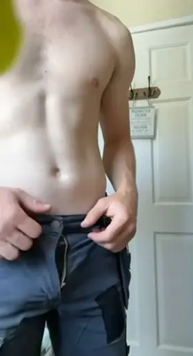 Work pants hide it well