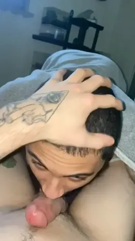 Giving my boy some good morning head