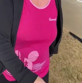 My daily braless walk