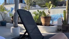 Playing with my glass toy outside on the veranda. Think anyone saw?