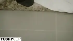 Ana Foxxx strokes Jean Val Jean's white cock