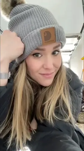 Freezing in the garage…but these tits are HOT.