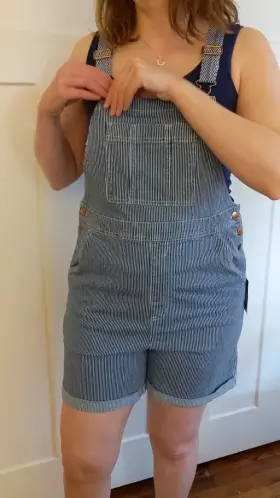 Home grown tits under overalls for the summer [Gif]