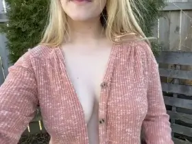 I have big boobs and I’m kinda wild.. flashing my boobs for my neighbors to see