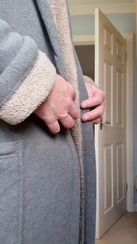 Under the dressing gown/robe! 😋