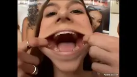 She begs them to fill her mouth with cum