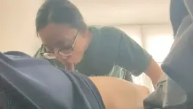 Nerdy Asian girl practicing sucking cock 🤓💕