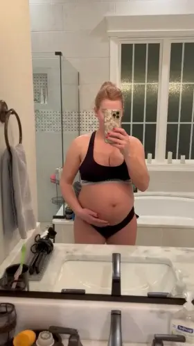 How would your morning go if you woke up to this pregnant belly?
