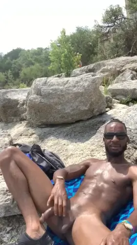 At the beach giving everyone a SHOW. 🥵