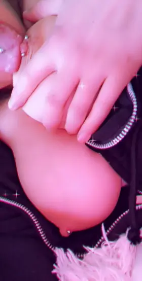 Wishing it was you licking my tits 😍💦