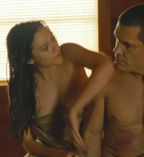 Elizabeth Olsen - Wanda squishing her tits against Thanos in 'Oldboy'.