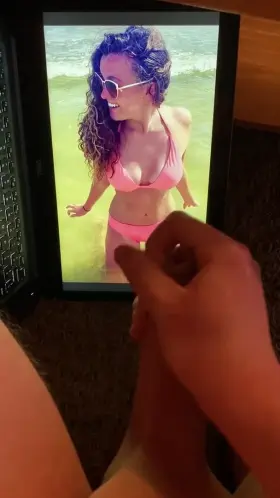 I love dancer bodies... so curvy and thicc in all the right places. And when they wear bikinis... especially her, one of the hottest dancers... oh... omg... she’s... gonna make me cum...! I-I’m cumming...!