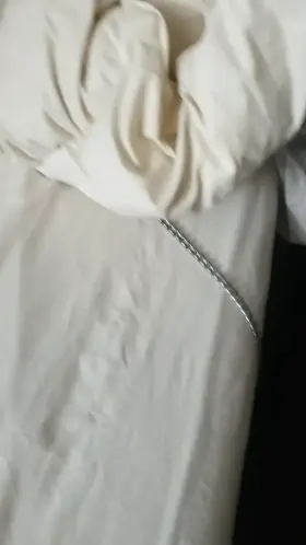 [F] Dom plugs my pussy with a huge weighted plug, then padlocks a chain to my cunt ;)