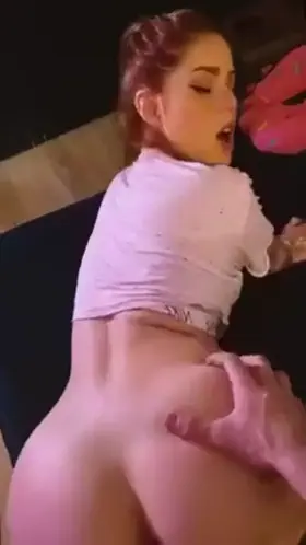 Redhead takes massive cock in her arse