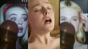Elle fanning couldn't take the cock slaps on her pale face.