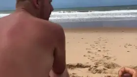 Just helping his friend out on the beach