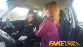 Fake Driving School Cute redhead Ella Hughes fucks and eats instructors cum
