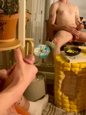 Big pink cockhead covered in hot spit