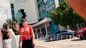 A lot of people got to see my tits today! What a thrill it was to walk around basically topless in a super see-thru shirt. Watch me cause a traffic jam and put my tits on display at a busy crosswalk! All while wearing my QOS leggings!