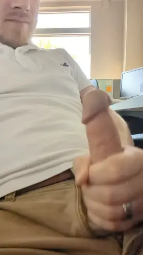 It was a long, hard day at the office today... now it's time to lean back and stroke my cock at my desk