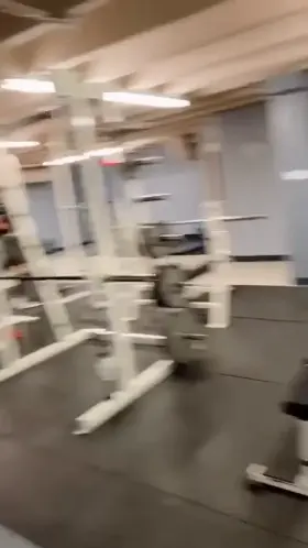 Close call at the gym [GIF]