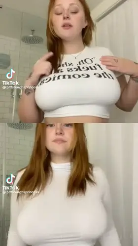 White top TikTok bouncing