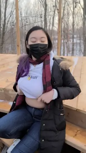 Let my big tits keep you warm in the winter