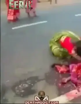 A girl falling to pieces and a crying mother