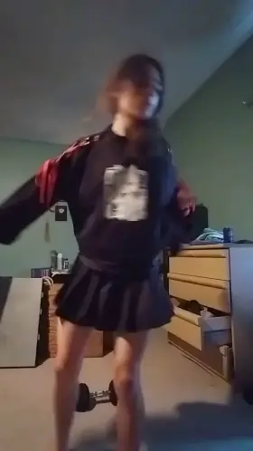 Just got this goofy hoodie and wanted to make a cute skirt spin vid, almost tripped and ate dirt lol