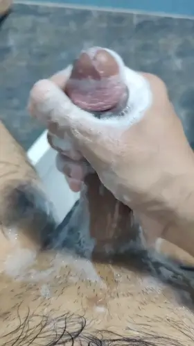 I love playing with my soapy cock and balls
