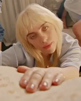 Billie Ellish cleavage closeup slowmo