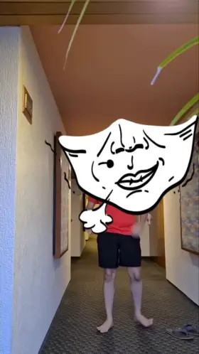 I wish someone caught me in this hotel corridor! [M]